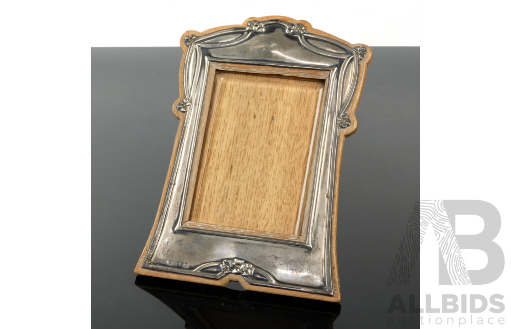 Antique Art Nouveau Photograph Frame with Sterling Silver Surround, Birmingham, 1906