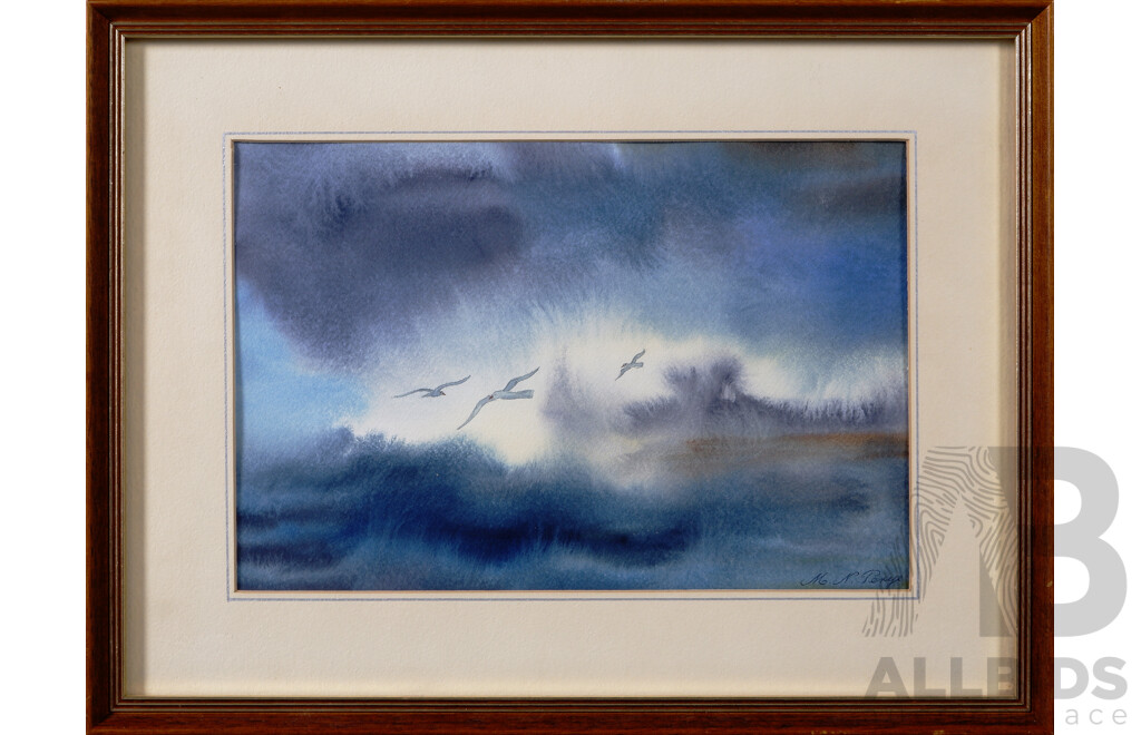 M.N. Perye, (Date Unknown), Birds in Flight, Watercolour, 33 x 43 cm (frame)