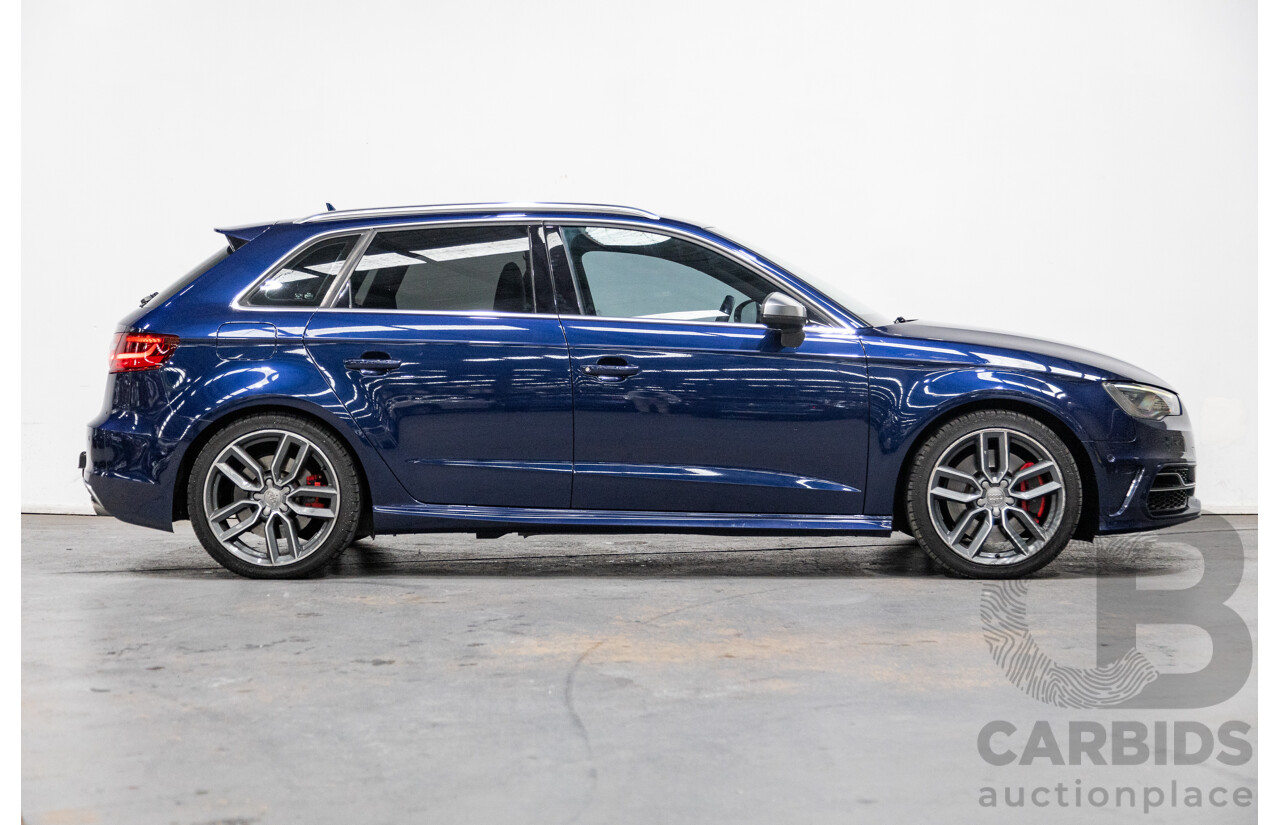 1/2014 Audi S3 Sportback 2.0 TFSI Quattro (AWD) 8V MY14 5d Hatchback Estorial Blue Metallic Turbo 2.0L