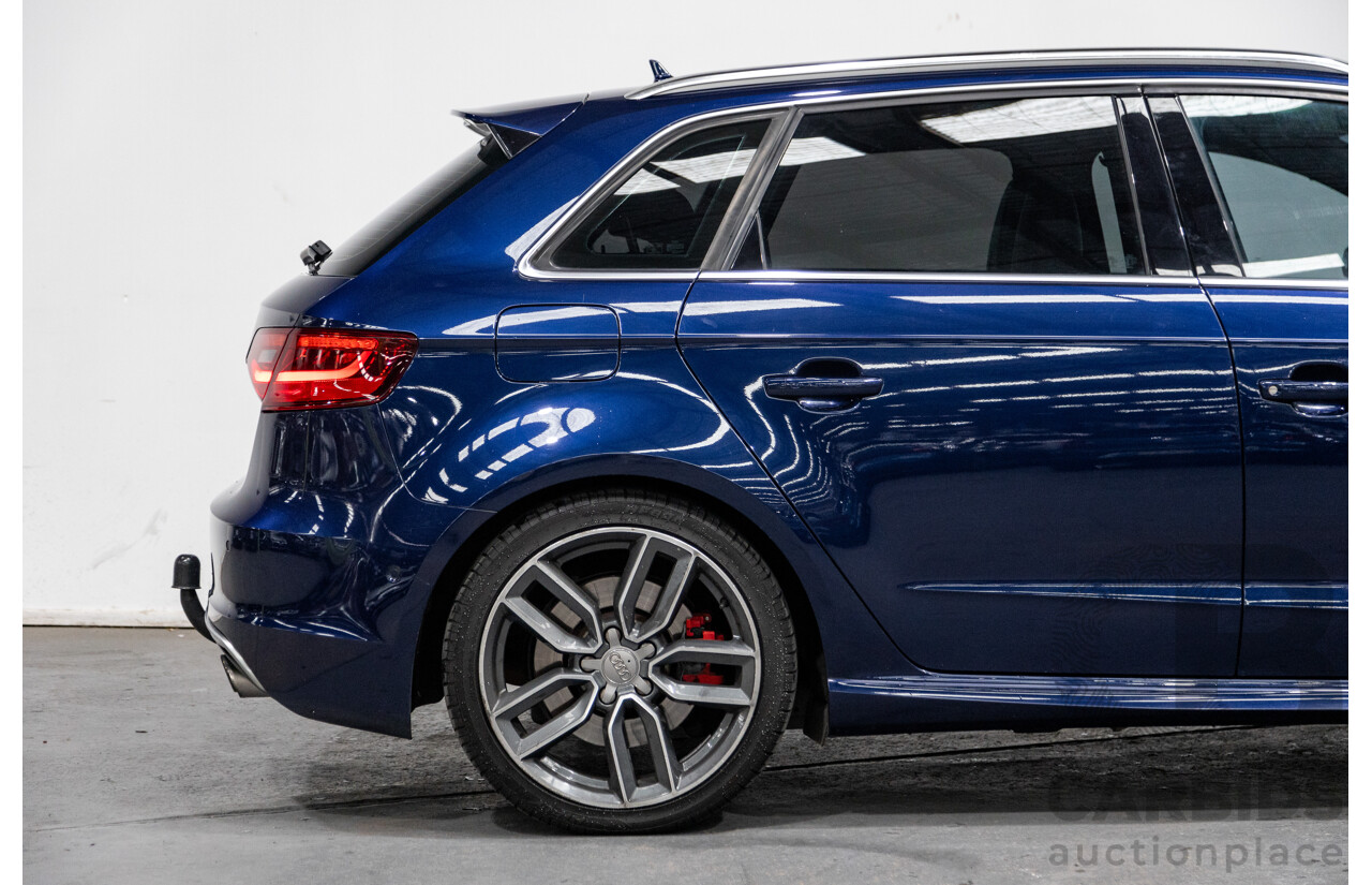 1/2014 Audi S3 Sportback 2.0 TFSI Quattro (AWD) 8V MY14 5d Hatchback Estorial Blue Metallic Turbo 2.0L