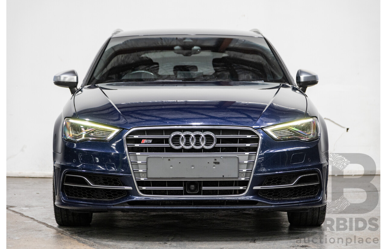 1/2014 Audi S3 Sportback 2.0 TFSI Quattro (AWD) 8V MY14 5d Hatchback Estorial Blue Metallic Turbo 2.0L