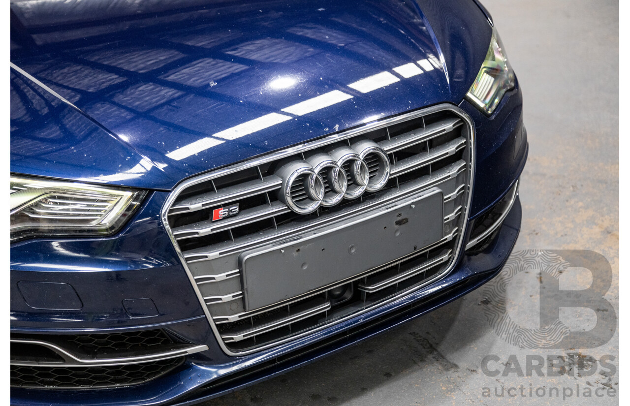 1/2014 Audi S3 Sportback 2.0 TFSI Quattro (AWD) 8V MY14 5d Hatchback Estorial Blue Metallic Turbo 2.0L