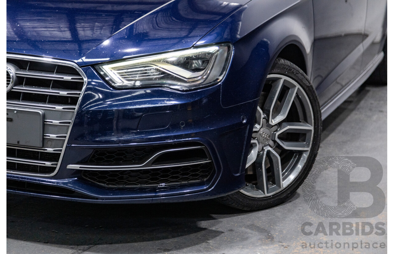 1/2014 Audi S3 Sportback 2.0 TFSI Quattro (AWD) 8V MY14 5d Hatchback Estorial Blue Metallic Turbo 2.0L