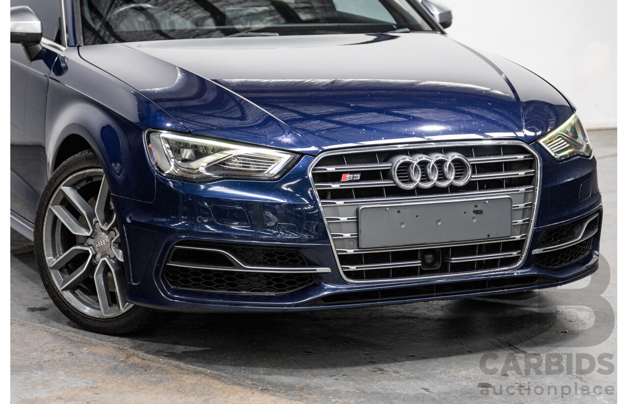 1/2014 Audi S3 Sportback 2.0 TFSI Quattro (AWD) 8V MY14 5d Hatchback Estorial Blue Metallic Turbo 2.0L