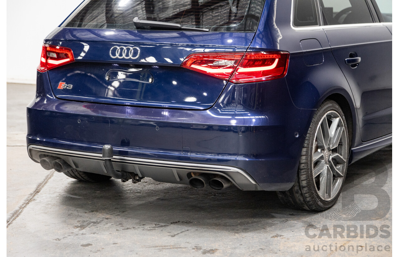 1/2014 Audi S3 Sportback 2.0 TFSI Quattro (AWD) 8V MY14 5d Hatchback Estorial Blue Metallic Turbo 2.0L