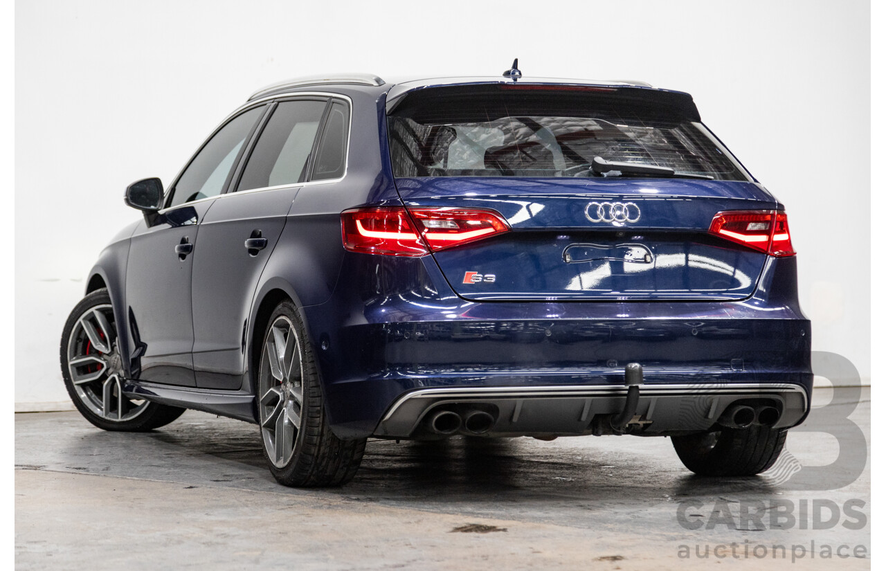 1/2014 Audi S3 Sportback 2.0 TFSI Quattro (AWD) 8V MY14 5d Hatchback Estorial Blue Metallic Turbo 2.0L