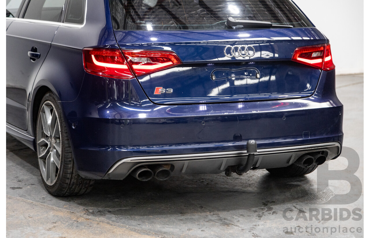 1/2014 Audi S3 Sportback 2.0 TFSI Quattro (AWD) 8V MY14 5d Hatchback Estorial Blue Metallic Turbo 2.0L