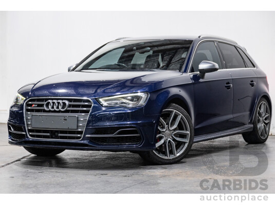 1/2014 Audi S3 Sportback 2.0 TFSI Quattro (AWD) 8V MY14 5d Hatchback Estorial Blue Metallic Turbo 2.0L