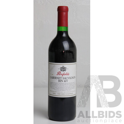 Penfolds Bin 407 Cabernet Sauvignon, Vintage 1992