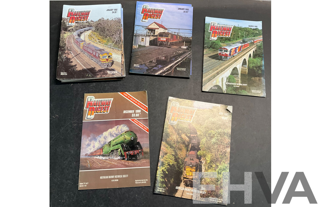 Collection of Railway Digest Magazine Issued 1986,1987,1988,1992,1993  - Lot of 22