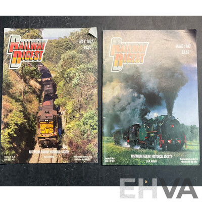 Collection of Railway Digest Magazine Issued 1986,1987,1988,1992,1993  - Lot of 22