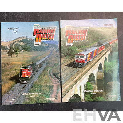 Collection of Railway Digest Magazine Issued 1986,1987,1988,1992,1993  - Lot of 22