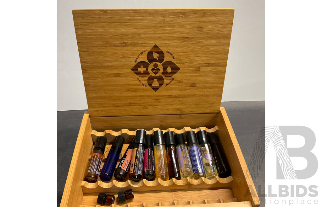 DoTEERA Double Drawer Bamboo Box & Assorted of Oils