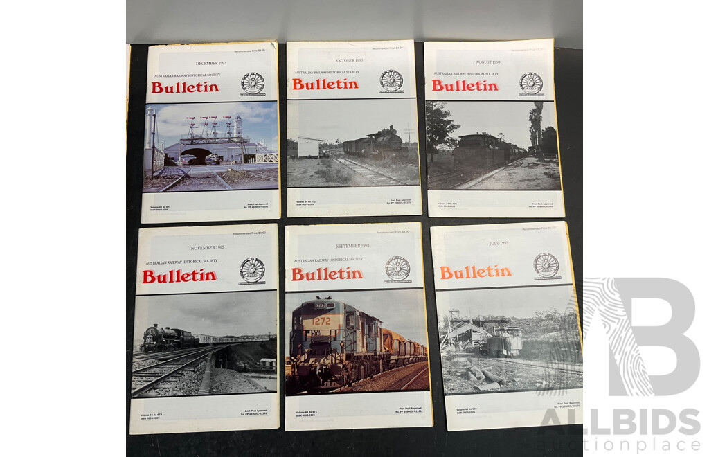 Collection of Australian Railway Historical Society Bulletin Magazine Issued 1993,1994,1996  - Lot of 23