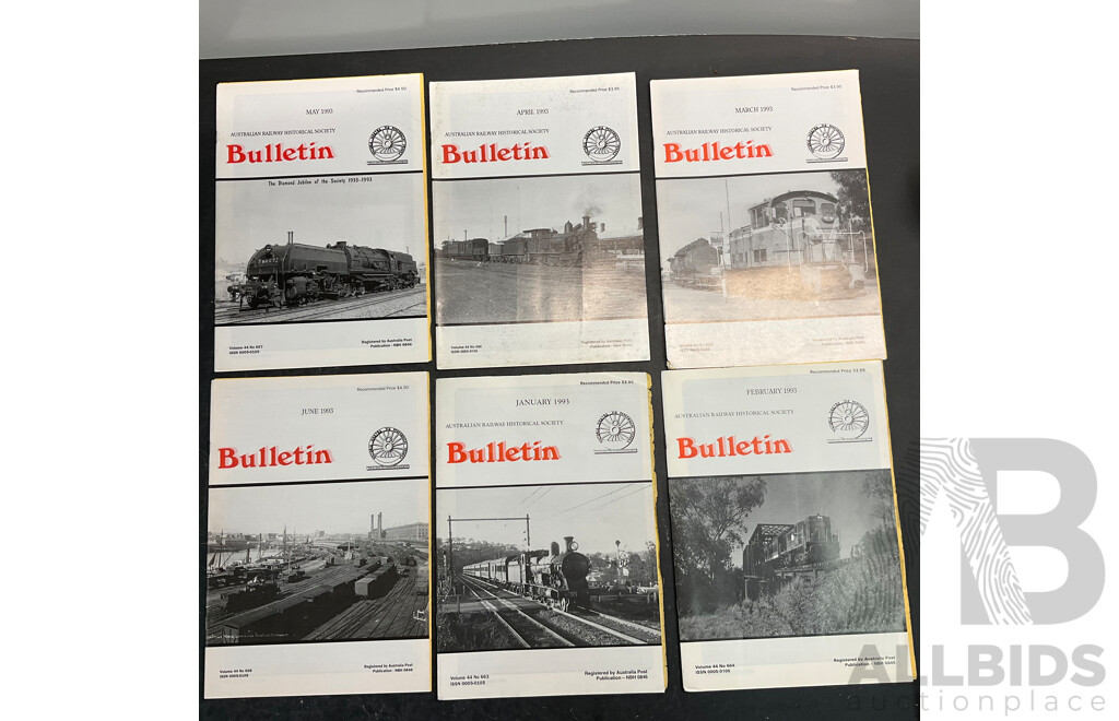 Collection of Australian Railway Historical Society Bulletin Magazine Issued 1993,1994,1996  - Lot of 23