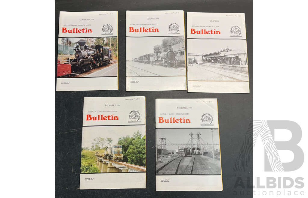 Collection of Australian Railway Historical Society Bulletin Magazine Issued 1993,1994,1996  - Lot of 23