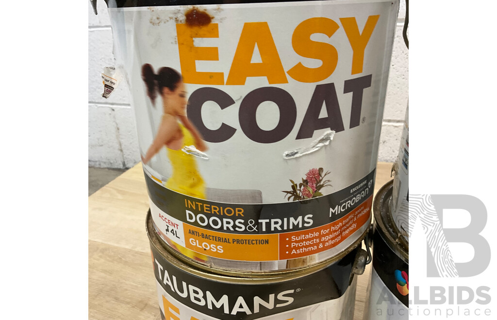 Taubmans Interior Doors and Trims Gloss Paint 4L - LOT of 6