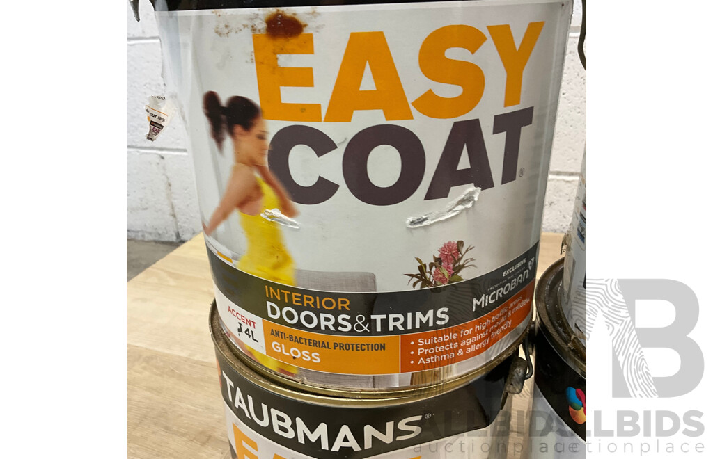 Taubmans Interior Doors and Trims Gloss Paint 4L - LOT of 6