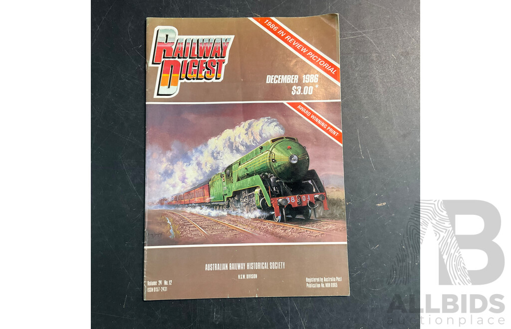 Collection of Railway Digest Magazine Issued 1986,1987,1988,1992,1993  - Lot of 22