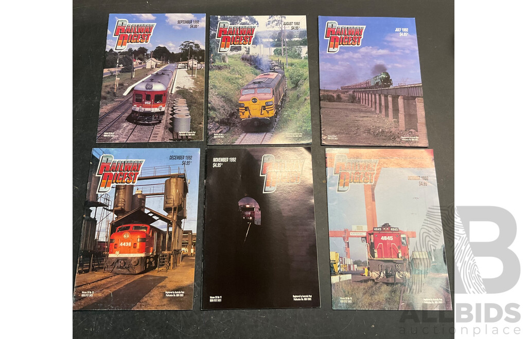 Collection of Railway Digest Magazine Issued 1986,1987,1988,1992,1993  - Lot of 22