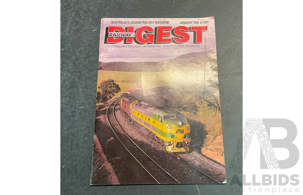 Collection of Australian Railway Historical Society Railway Digest Magazine Issued 1993,1994,1996  - Lot of 20