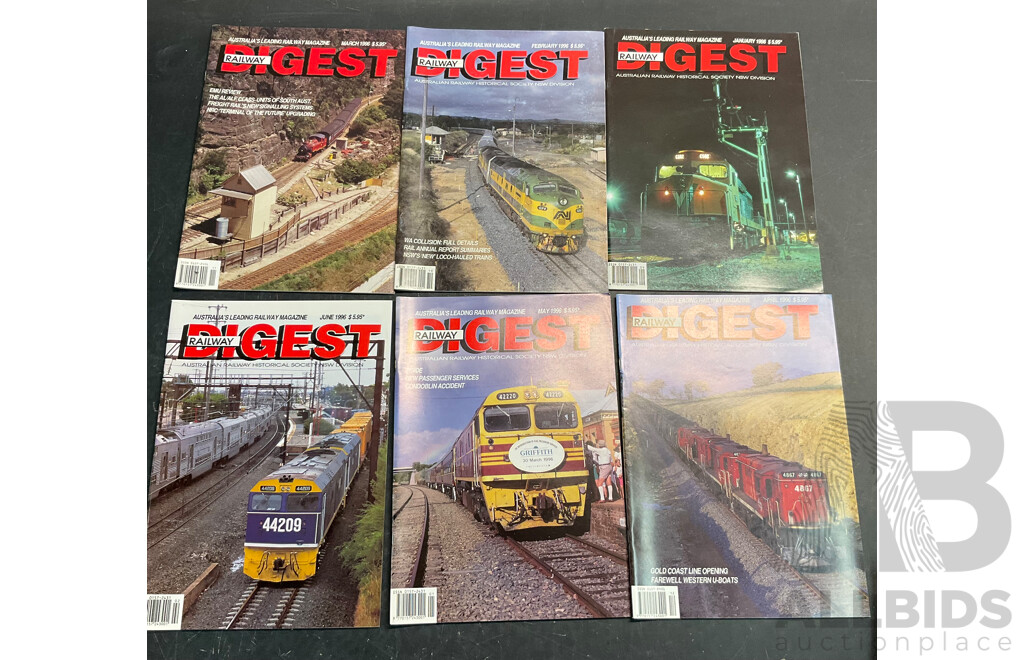 Collection of Australian Railway Historical Society Railway Digest Magazine Issued 1993,1994,1996  - Lot of 20