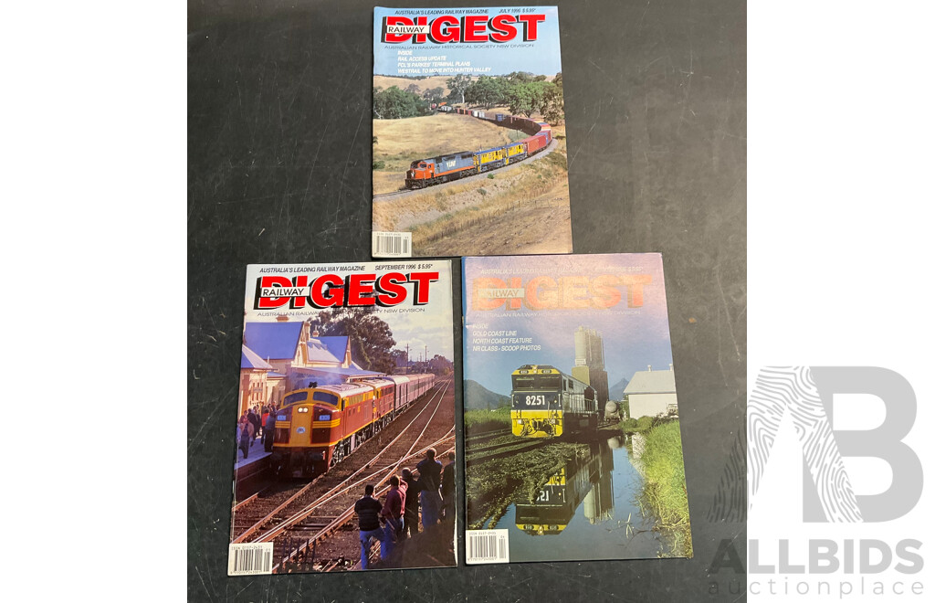 Collection of Australian Railway Historical Society Railway Digest Magazine Issued 1993,1994,1996  - Lot of 20