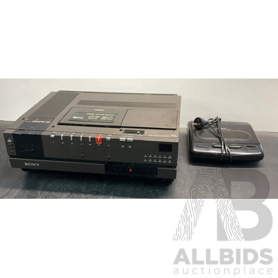 SONY Pal Video Cassette Recorder & RadioShack VHS Video Cassette Winder - Lot of 2