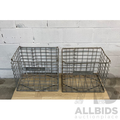 2X Vintage AUST GLASS MFRS Metal Crate