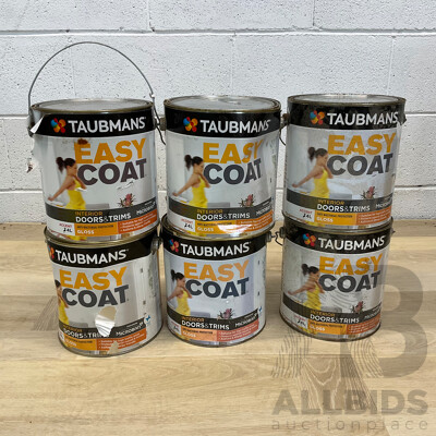 Taubmans Interior Doors and Trims Gloss Paint 4L - LOT of 6