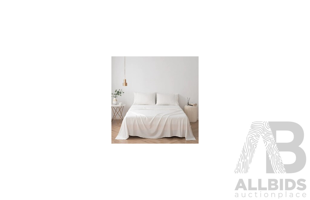 OZ LIVING Bamboo Flat Sheet White (Double) 400TC - ORP$110