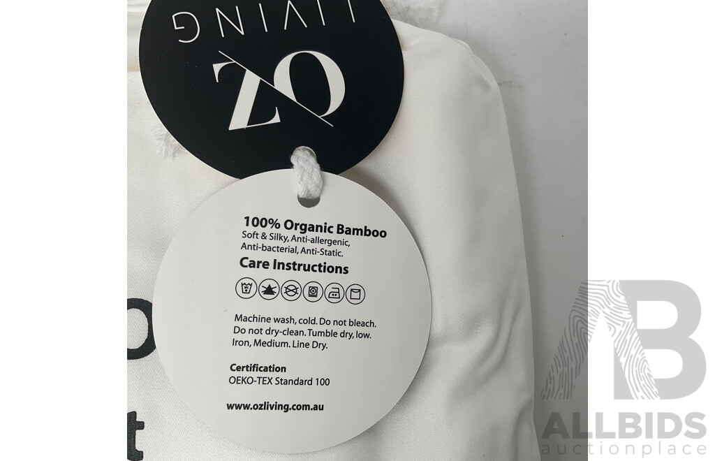 OZ LIVING Bamboo Flat Sheet White (Double) 400TC - ORP$110