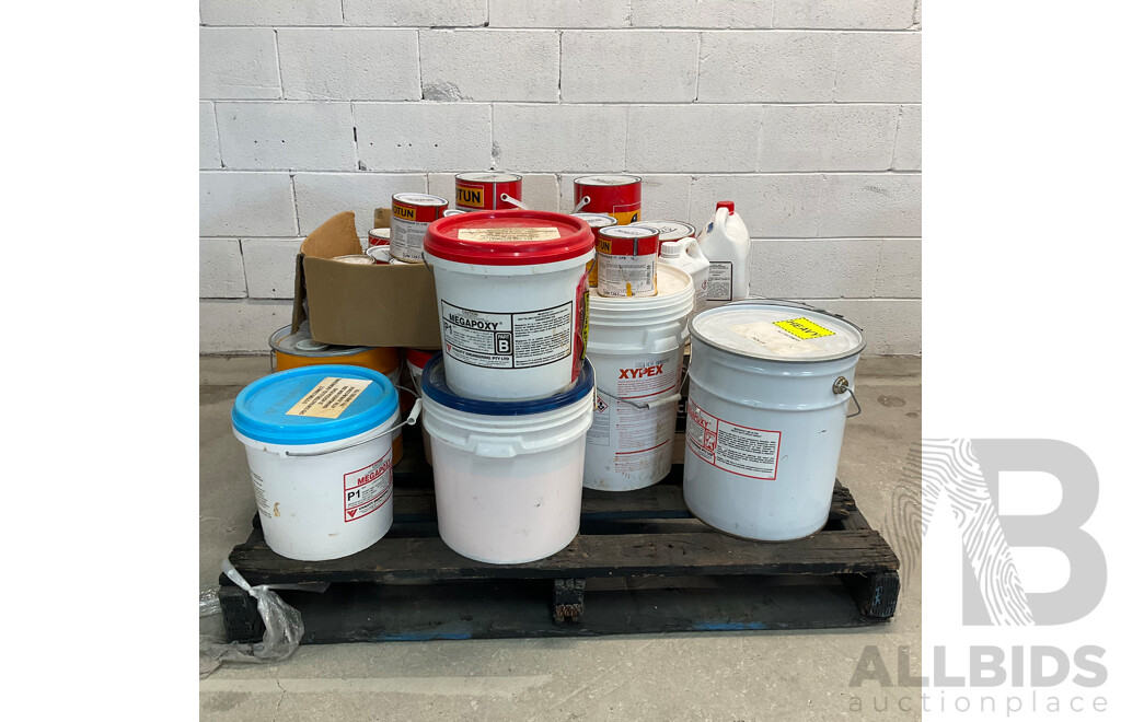 Pallet of Assorted Epoxy Solutions