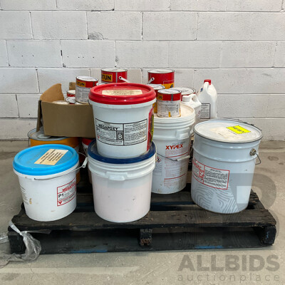 Pallet of Assorted Epoxy Solutions