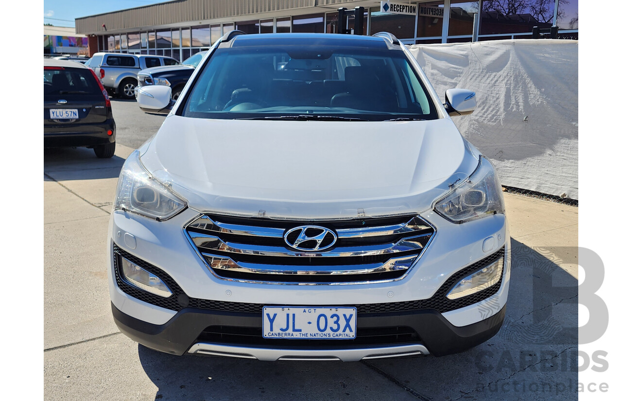 2/2013 Hyundai Santa Fe Highlander CRDi (4x4) DM 4d Wagon White 2.2L