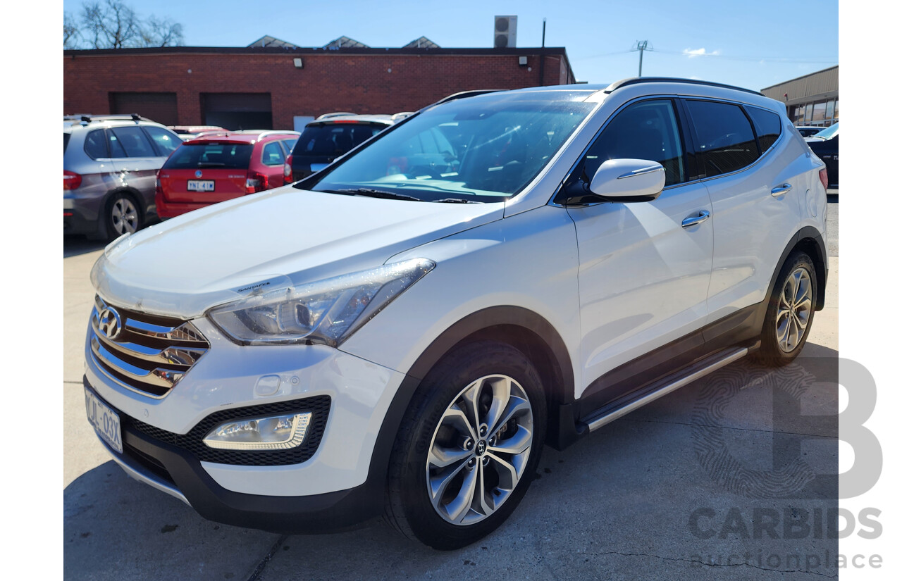 2/2013 Hyundai Santa Fe Highlander CRDi (4x4) DM 4d Wagon White 2.2L