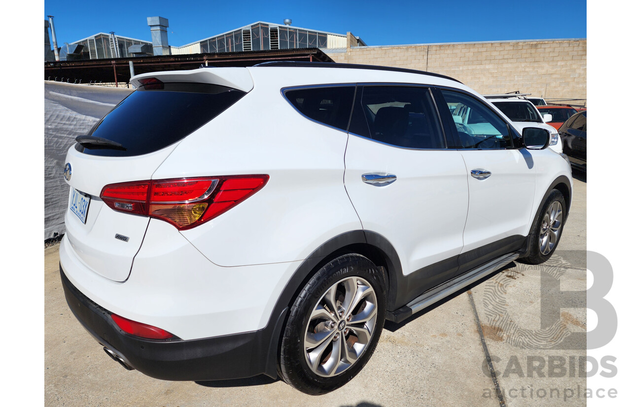 2/2013 Hyundai Santa Fe Highlander CRDi (4x4) DM 4d Wagon White 2.2L