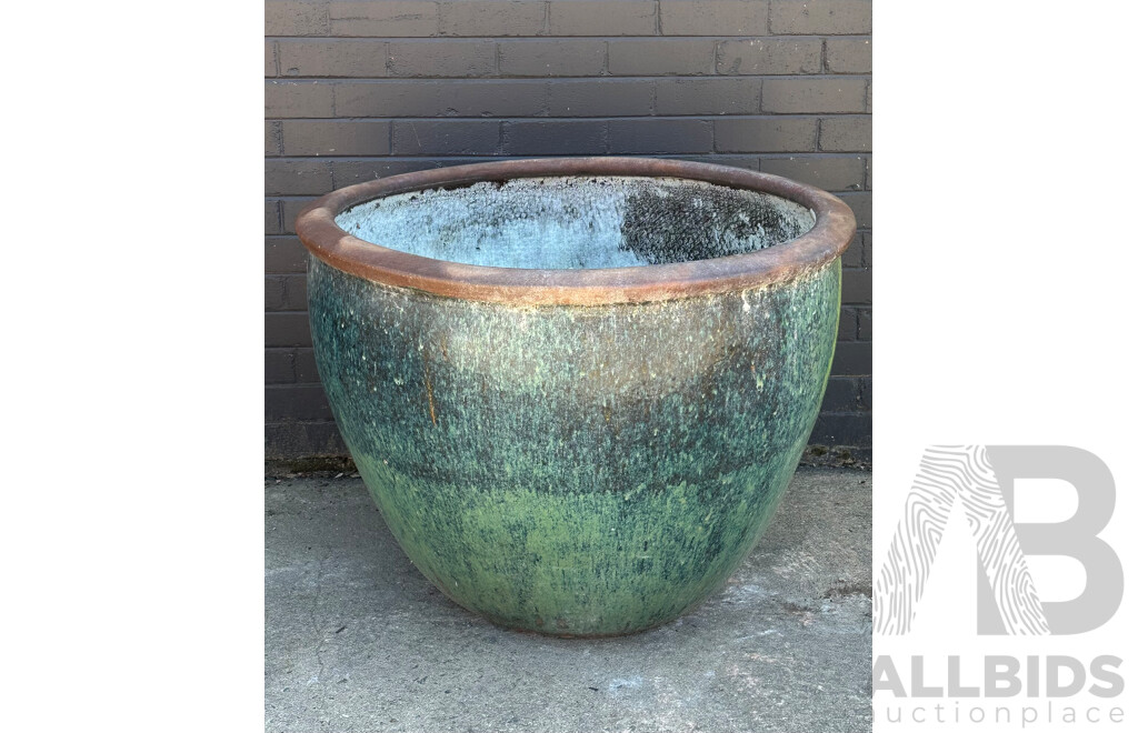 Large Glazed Terracotta Planter