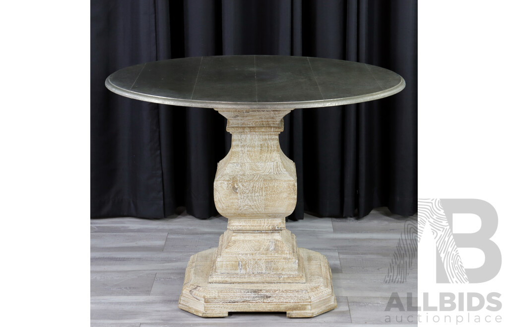 Modern Single Pedestal Occasional Table