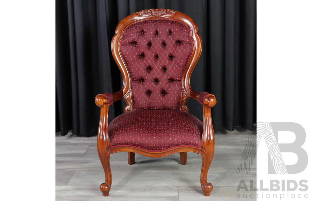 Reproduction Mahogany Grandfather Chair