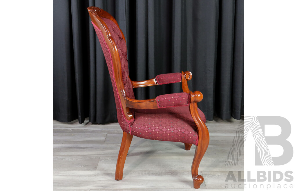 Reproduction Mahogany Grandfather Chair