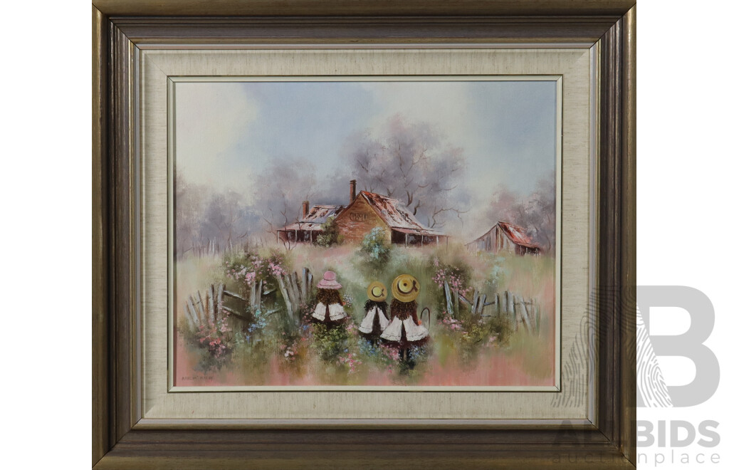 Marcia Kirby, (20th Century), Little Country School, Oil on Canvas Panel, 60 x 70 cm (frame)