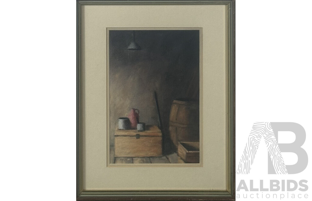 N. Hopkins, (20th Century, Australian, Date Unknown), The Cellar, Pastel, 38 x 29  cm (frame)