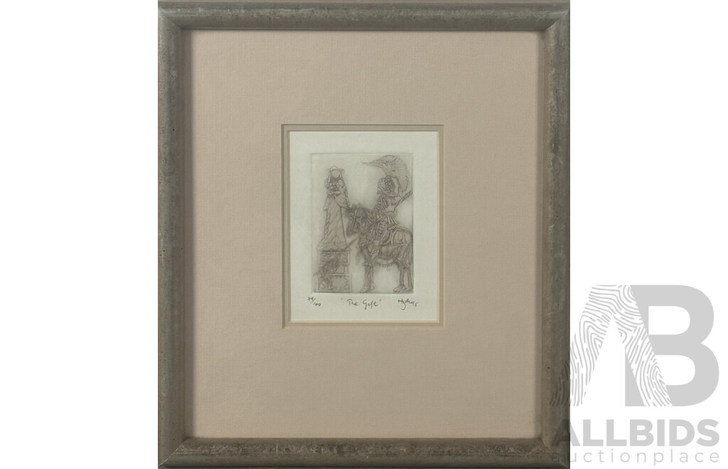 (Possibly) H. E Dias, (Contemporary, Date Unknown), the Gift, Etching, 30 x 26 cm (frame)