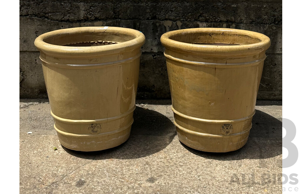 Pair of Large Glazed Planters