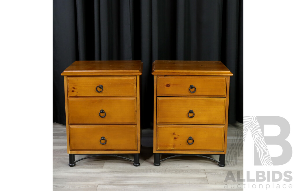 Pair of Modern Pine Bedsides