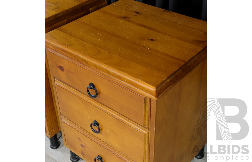 Pair of Modern Pine Bedsides