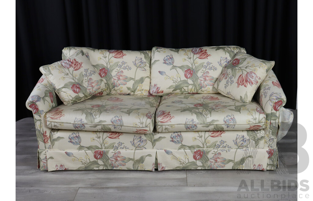 Art Deco Style Two Seater Floral Lounge by Moran Furniture