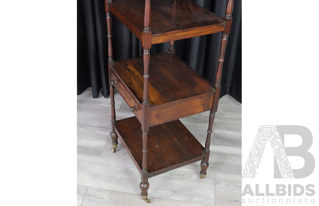 Victorian Rosewood Four Tier Book Stand