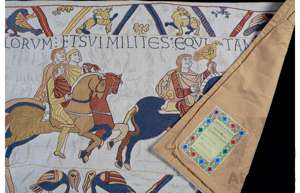 Fantastic French Jacquard Loom Woven Tapestry of the Bayeux Tapestry Tapisserie D'Halluin of Guillaume Le Conquérant, Purchased 2005 for 4500 Euro